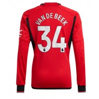 Koszulka piłkarska Manchester United Donny van de Beek #34 Strój Domowy 2023-24 tanio Długi Rękaw
